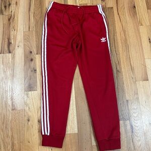 Adidas red track jogger pants white train workout gym men’s large